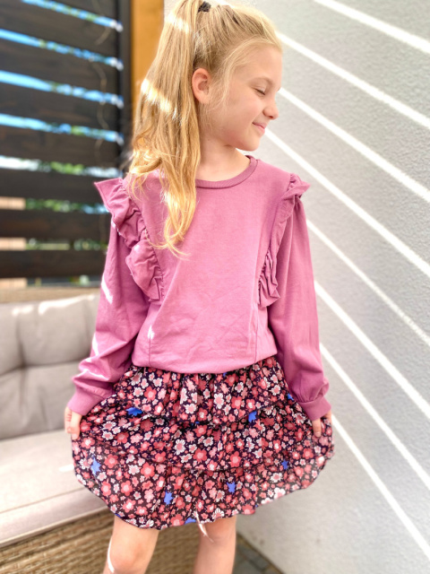 Komplet bluza i przewiewna spódnica -pudrowy róż Komplet bluza i przewiewna spódnica -pudrowy róż