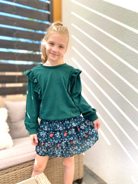 Komplet bluza i przewiewna spódnica -zieleń Komplet bluza i przewiewna spódnica -zieleń