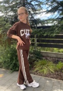 Komplet dresowy CUTE koronka -czekoladowy