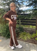 Komplet dresowy CUTE koronka -czekoladowy