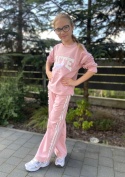 Komplet dresowy CUTE koronka-różowy