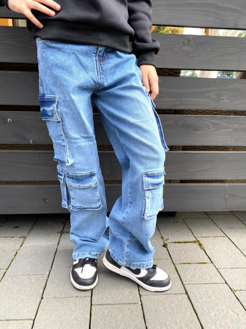 Spodnie dziewczęce JEANS CARGO bojówki Spodnie dziewczęce JEANS CARGO bojówki
