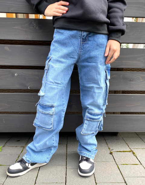 Spodnie dziewczęce JEANS CARGO bojówki Spodnie dziewczęce JEANS CARGO bojówki
