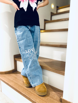 Spodnie jeans szerokie LOVE