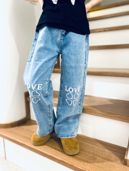 Spodnie jeans szerokie LOVE