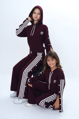 Stylowy komplet dresowy -bordo