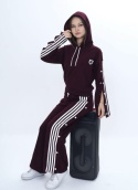 Stylowy komplet dresowy -bordo