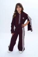 Stylowy komplet dresowy -bordo