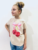 T-shirt wisieńki BEŻ