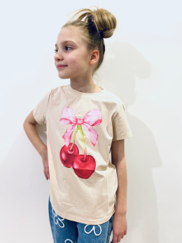 T-shirt wisieńki BEŻ