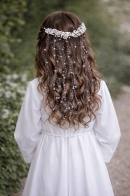 Biżuteria KOMUNIJNA, perły na włosy, spinka perły