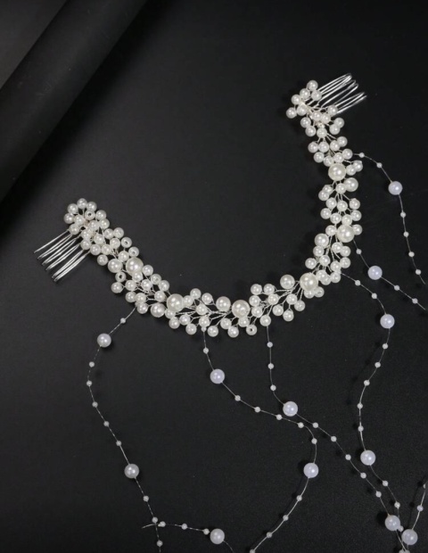 Biżuteria KOMUNIJNA, perły na włosy, spinka perły