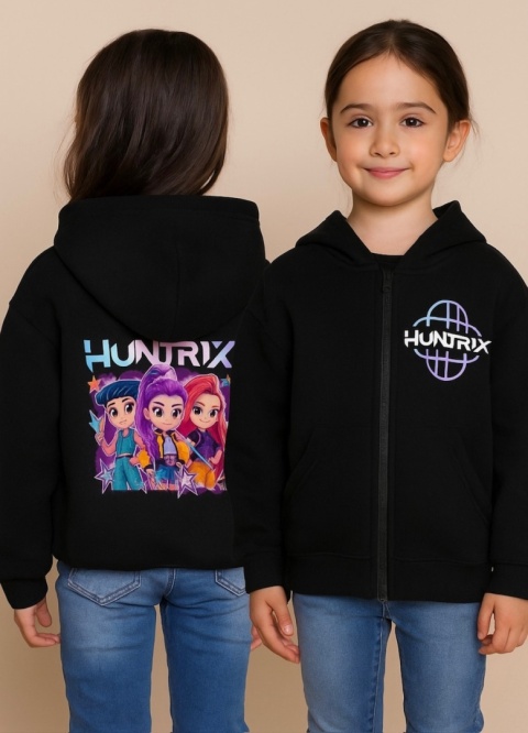 Bluza dziewczęca KANGURKA rozpinana DLA DZIEWCZYNKI czarna