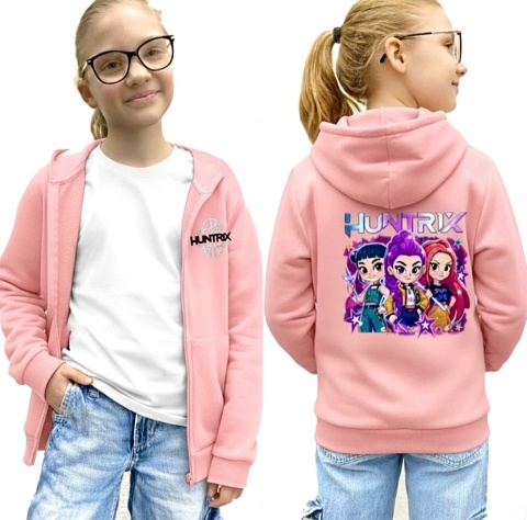 Bluza dziewczęca KANGURKA rozpinana DLA DZIEWCZYNKI różowa