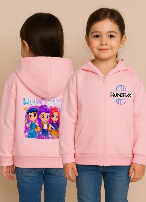 Bluza dziewczęca KANGURKA rozpinana DLA DZIEWCZYNKI różowa