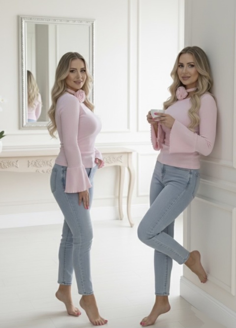 Bluzka dzianinowa damska RÓŻA /kolor różowy