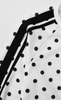 Dres dziewczęcy POLKA DOT kropki ecru/czerń