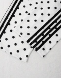 Dres dziewczęcy POLKA DOT kropki ecru/czerń