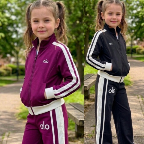 Dres dziewczęcy alo ROZPINANY sportowy szeroki czarny