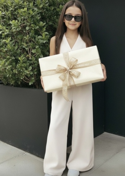 Elegancki zestaw dla dziewczynki KOMUNIA Kamizelka spodnie