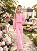 GARNITUR dziewczęcy wizytowy jasny róż Komunia Wesele