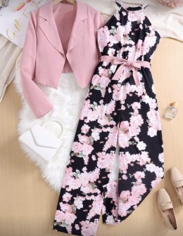 Kombinezon i marynarka dziewczęcy zestaw wizytowy młodzieżowy