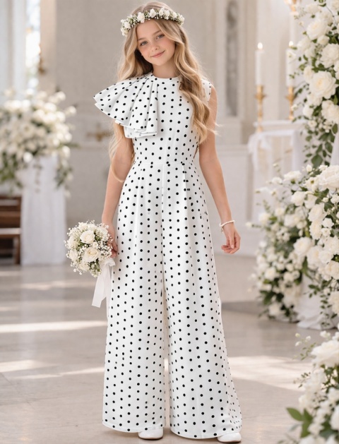 Kombinezon wizytowy dziewczęcy POLKA DOT hit