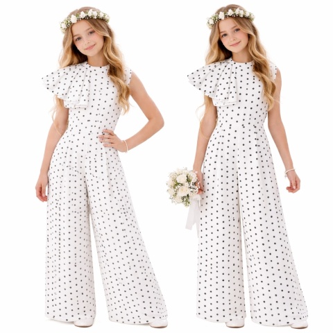 Kombinezon wizytowy dziewczęcy POLKA DOT hit