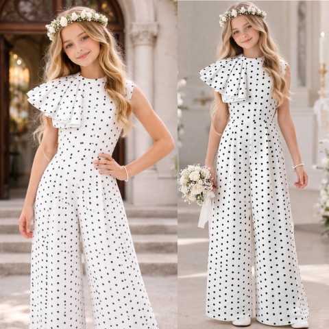 Kombinezon wizytowy dziewczęcy POLKA DOT hit