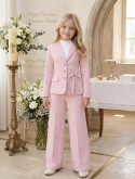 Komlet dziewczęcy GARNITUR wizytowy MARYNARKA SPODNIE Komunia WESELE