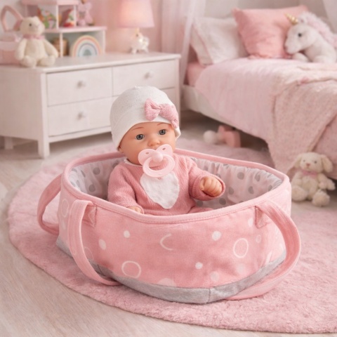 Laleczka REBORN Mini z nosidełkiem i akcesoriami