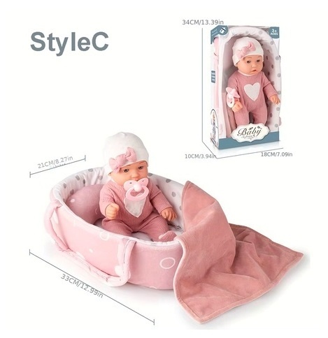 Laleczka REBORN Mini z nosidełkiem i akcesoriami