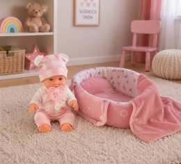 Laleczka REBORN Mini z nosidełkiem i akcesoriami