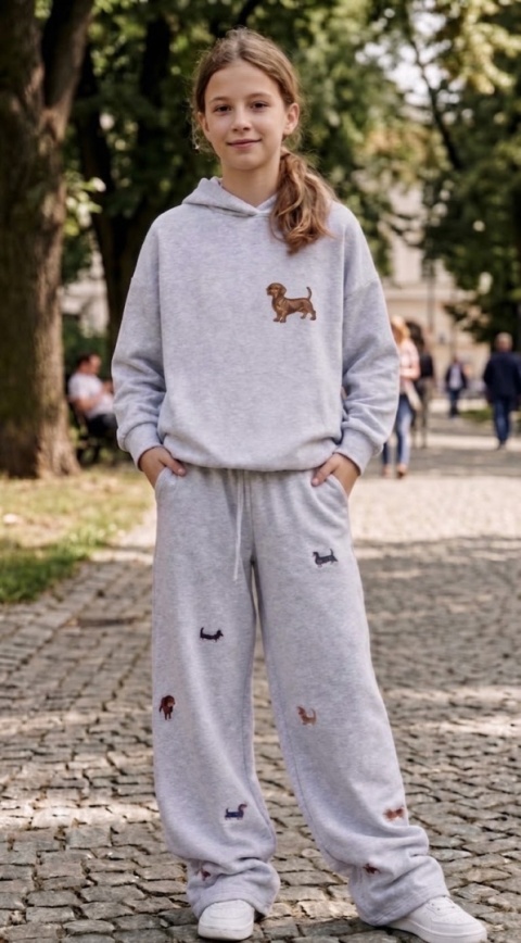 Produkt POLSKI Dres dziecięcy Jamniki pieski 100 % bawełna HAFT