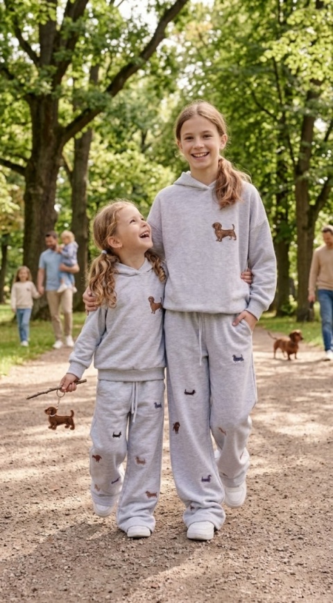 Produkt POLSKI Dres dziecięcy Jamniki pieski 100 % bawełna HAFT