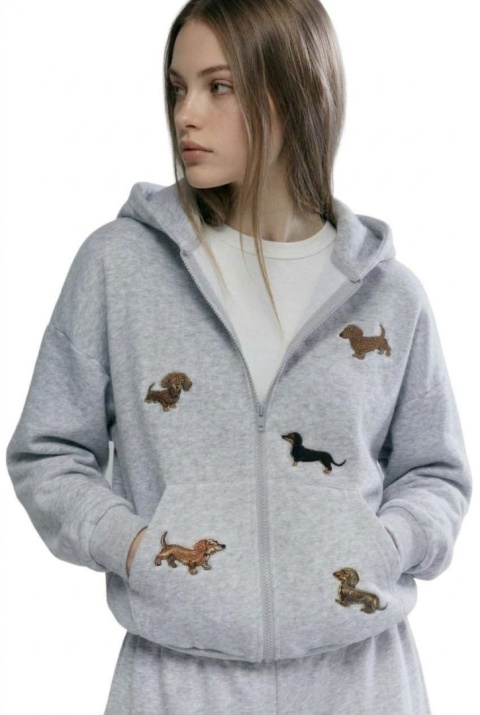 Produkt polski Bluza KANGURKA rozpinana JAMNIKI haft ocieplana
