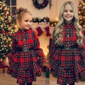 Sukienka świąteczna dla dziewczynki w kratę z paskiem Sukienka świąteczna dla dziewczynki w kratę z paskiem