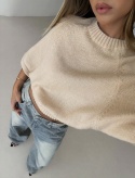 Sweter damski nietoperz uniwersalny /beż