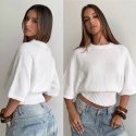 Sweter damski nietoperz uniwersalny / biały