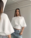 Sweter damski nietoperz uniwersalny / biały