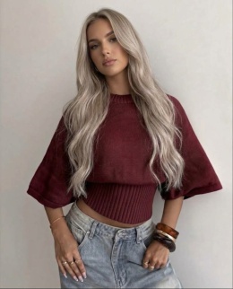 Sweter damski nietoperz uniwersalny/burgund