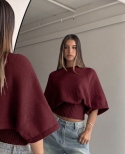 Sweter damski nietoperz uniwersalny/burgund