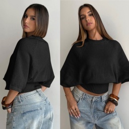 Sweter damski uniwersalny nietoperz/czarny