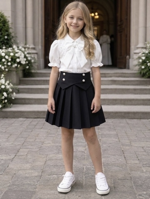 Zestaw galowy szkolny koszula spódnica